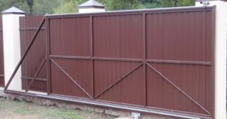 Купить откатные ворота из профнастила Юбилейный, цена от 1754 руб.