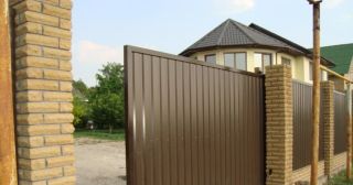 Купить откатные ворота из профнастила Юбилейный, цена от 1754 руб.